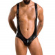 Чоловіче відкрите боді Passion 027 Bruno S/M Black, під латекс, на шлейках Чоловіче відкрите боді Passion 027 Bruno S/M Black, під латекс, на шлейках