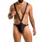 Чоловіче боді з люверсами Passion 028 HARRY S/M Black, екошкіра, на шлейках