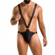 Чоловіче боді з люверсами Passion 028 Harry S/M Black, екошкіра, на шлейках Чоловіче боді з люверсами Passion 028 Harry S/M Black, екошкіра, на шлейках