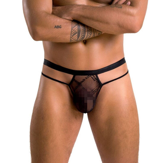 Чоловічі прозорі стринги Passion 029 Thong Collin S/M Black, сітка Чоловічі прозорі стринги Passion 029 Thong Collin S/M Black, сітка