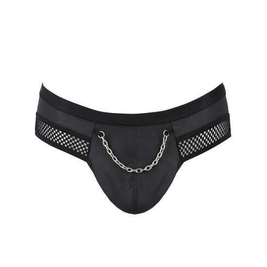 Чоловічі труси з ланцюжком Passion 030 Slip Tom L/XL Black, екошкіра, відкриті сідниці Чоловічі труси з ланцюжком Passion 030 Slip Tom L/XL Black, екошкіра, відкриті сідниці