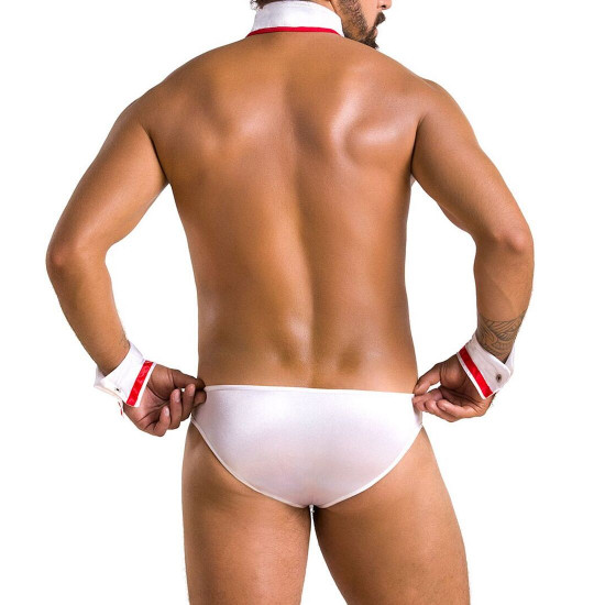 Комплект еротичної чоловічої білизни Passion 037 Gregory XXL/XXXL White, труси, комірець, манжети Комплект еротичної чоловічої білизни Passion 037 Gregory XXL/XXXL White, труси, комірець, манжети