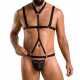 Комплект чоловічої білизни зі стреп Passion 039 Set Andrew S/M Black, стринги, шлейки Комплект чоловічої білизни зі стреп Passion 039 Set Andrew S/M Black, стринги, шлейки