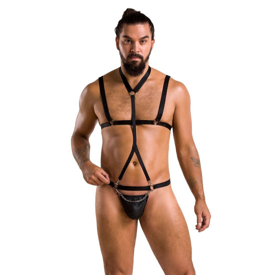 Комплект чоловічої білизни зі стреп Passion 039 Set Andrew XXL/XXXL Black, стринги, шлейки Комплект чоловічої білизни зі стреп Passion 039 Set Andrew XXL/XXXL Black, стринги, шлейки
