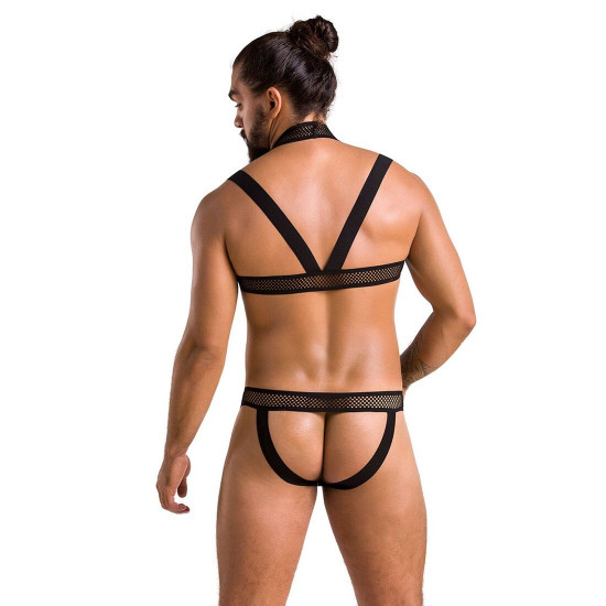 Комплект чоловічої білизни з кріпленнями Passion 043 Jacob L/XL Black, труси, шлейки Комплект чоловічої білизни з кріпленнями Passion 043 Jacob L/XL Black, труси, шлейки