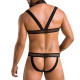 Комплект чоловічої білизни з кріпленнями Passion 043 Jacob S/M Black, труси, шлейки Комплект чоловічої білизни з кріпленнями Passion 043 Jacob S/M Black, труси, шлейки