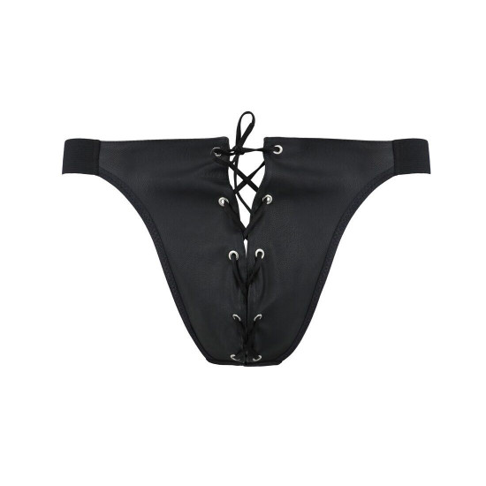 Чоловічі сліпи на шнурівці Passion 044 Slip Ben L/XL Black, екошкіра, люверси Чоловічі сліпи на шнурівці Passion 044 Slip Ben L/XL Black, екошкіра, люверси