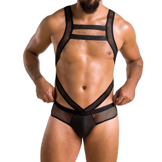 Чоловіче еротичне сітчасте боді Passion 045 Victor XXL/XXXL Black, екошкіра, сітка Чоловіче еротичне сітчасте боді Passion 045 Victor XXL/XXXL Black, екошкіра, сітка