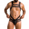 Чоловіче еротичне сітчасте боді Passion 045 VICTOR XXL/XXXL Black, екошкіра, сітка