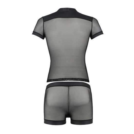 Комплект сітчастої чоловічої білизни Passion 052 Set Michael L/XL Black, сорочка, боксери, заклепки Комплект сітчастої чоловічої білизни Passion 052 Set Michael L/XL Black, сорочка, боксери, заклепки