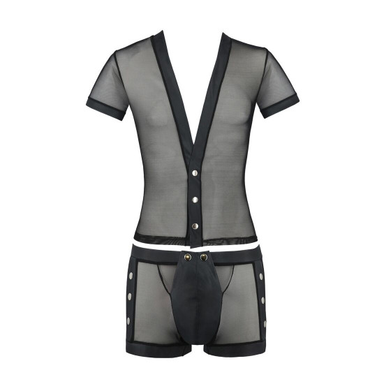 Комплект сітчастої чоловічої білизни Passion 052 Set Michael L/XL Black, сорочка, боксери, заклепки Комплект сітчастої чоловічої білизни Passion 052 Set Michael L/XL Black, сорочка, боксери, заклепки