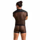 Комплект сітчастої чоловічої білизни Passion 052 Set Michael S/M Black, сорочка, боксери, заклепки Комплект сітчастої чоловічої білизни Passion 052 Set Michael S/M Black, сорочка, боксери, заклепки