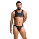 Чоловіче шкіряне боді Passion 056 Adam L/XL Black, заклепки Чоловіче шкіряне боді Passion 056 Adam L/XL Black, заклепки