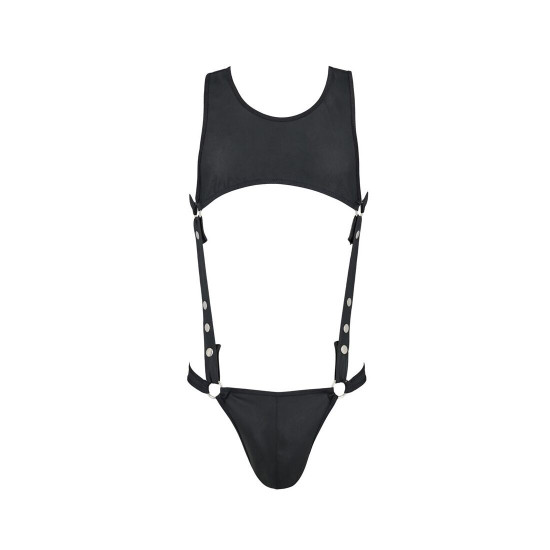 Чоловіче шкіряне боді Passion 056 Adam XXL/XXXL Black, заклепки Чоловіче шкіряне боді Passion 056 Adam XXL/XXXL Black, заклепки