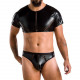 Комплект чоловічої білизни під латекс Passion 057 Set Peter L/XL Black, кроп-топ, стринги Комплект чоловічої білизни під латекс Passion 057 Set Peter L/XL Black, кроп-топ, стринги