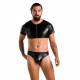 Комплект чоловічої білизни під латекс Passion 057 Set Peter XXL/XXXL Black, кроп-топ, стринги Комплект чоловічої білизни під латекс Passion 057 Set Peter XXL/XXXL Black, кроп-топ, стринги