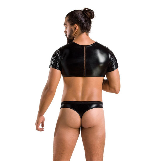 Комплект чоловічої білизни під латекс Passion 057 Set Peter XXL/XXXL Black, кроп-топ, стринги Комплект чоловічої білизни під латекс Passion 057 Set Peter XXL/XXXL Black, кроп-топ, стринги