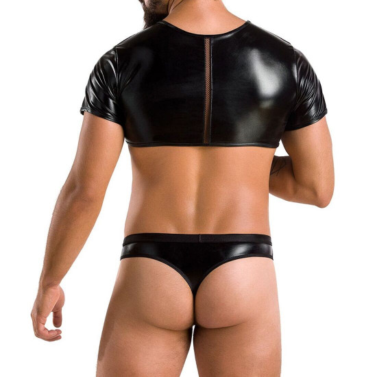 Комплект чоловічої білизни під латекс Passion 057 Set Peter XXL/XXXL Black, кроп-топ, стринги Комплект чоловічої білизни під латекс Passion 057 Set Peter XXL/XXXL Black, кроп-топ, стринги