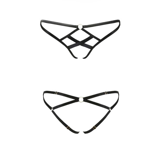 Трусики зі стреп Passion Exclusive Nicky Thong XXL/XXXL, чорні Трусики зі стреп Passion Exclusive Nicky Thong XXL/XXXL, чорні