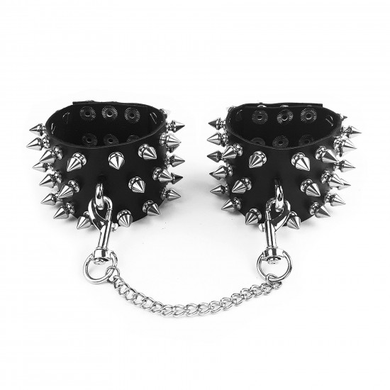 Наручники з шипами Art of Sex - Rose Spiked Leather Handcuffs, натуральна шкіра Наручники з шипами Art of Sex - Rose Spiked Leather Handcuffs, натуральна шкіра