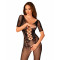 (SALE) Сітчастий бодістокінг з квітковим малюнком Obsessive Bodystocking F238 S/M/L, black, з доступом, імі