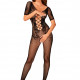 Сітчастий бодістокінг з квітковим малюнком Obsessive Bodystocking F238 S/M/L, black, з доступом, імі Сітчастий бодістокінг з квітковим малюнком Obsessive Bodystocking F238 S/M/L, black, з доступом, імі