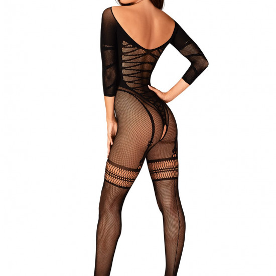 Сітчастий бодістокінг з імітацією підв’язок Obsessive Bodystocking G329 XL/XXL, black, з доступом Сітчастий бодістокінг з імітацією підв’язок Obsessive Bodystocking G329 XL/XXL, black, з доступом