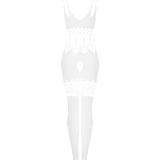 Сітчастий бодістокінг з імітацією топа та шортів Obsessive Bodystocking G330 S/M/L, white, з доступо Сітчастий бодістокінг з імітацією топа та шортів Obsessive Bodystocking G330 S/M/L, white, з доступо
