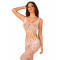 (SALE) Сітчастий бодістокінг з імітацією топа та шортів Obsessive Bodystocking G330 S/M/L, white, з доступо