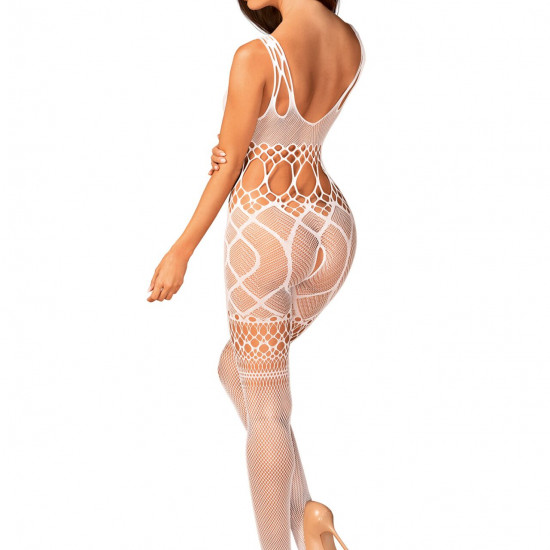 Сітчастий бодістокінг з імітацією топа та шортів Obsessive Bodystocking G330 S/M/L, white, з доступо Сітчастий бодістокінг з імітацією топа та шортів Obsessive Bodystocking G330 S/M/L, white, з доступо