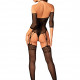 Нейлоновий бодістокінг з імітацією панчіх Obsessive Bodystocking G333 S/M/L, black, з доступом Нейлоновий бодістокінг з імітацією панчіх Obsessive Bodystocking G333 S/M/L, black, з доступом