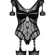 Нейлоновий бодістокінг з імітацією гартер Obsessive Bodystocking G334 S/M/L, black, з доступом Нейлоновий бодістокінг з імітацією гартер Obsessive Bodystocking G334 S/M/L, black, з доступом