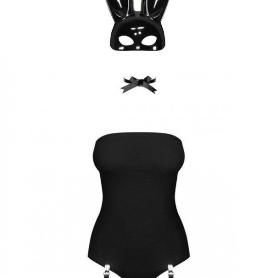 Еротичний костюм кролика Obsessive Bunny costume S/M, black, боді, чокер, гартери, панчохи, маска Еротичний костюм кролика Obsessive Bunny costume S/M, black, боді, чокер, гартери, панчохи, маска