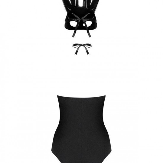 Еротичний костюм кролика Obsessive Bunny costume S/M, black, боді, чокер, гартери, панчохи, маска Еротичний костюм кролика Obsessive Bunny costume S/M, black, боді, чокер, гартери, панчохи, маска