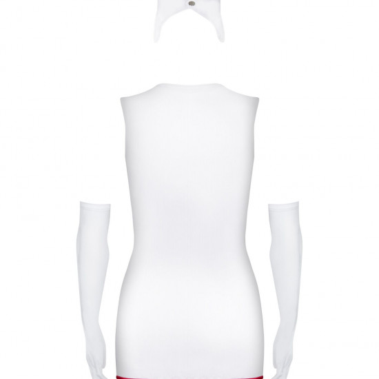 Еротичний костюм медсестри Obsessive Emergency dress S/M, white, сукня, стринги, рукавички, чепчик, Еротичний костюм медсестри Obsessive Emergency dress S/M, white, сукня, стринги, рукавички, чепчик,