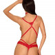 Еротичний костюм чортика зі стреп Obsessive Evilia teddy red L/XL, боді, чокер, накладки на соски, о Еротичний костюм чортика зі стреп Obsessive Evilia teddy red L/XL, боді, чокер, накладки на соски, о