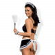 Атласний еротичний костюм покоївки Obsessive Maid set S/M, black, топ, спідниця, стринги, манжети, о Атласний еротичний костюм покоївки Obsessive Maid set S/M, black, топ, спідниця, стринги, манжети, о