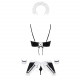 Атласний еротичний костюм покоївки Obsessive Maid set S/M, black, топ, спідниця, стринги, манжети, о Атласний еротичний костюм покоївки Obsessive Maid set S/M, black, топ, спідниця, стринги, манжети, о