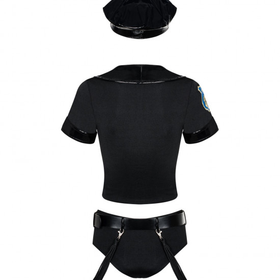 Еротичний костюм поліцейського Obsessive Police set S/M, black, топ, шорти, кепка, пояс, портупея Еротичний костюм поліцейського Obsessive Police set S/M, black, топ, шорти, кепка, пояс, портупея