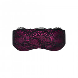 Атласна маска для сну Obsessive Roseberry mask, pink, прикрашена мереживом