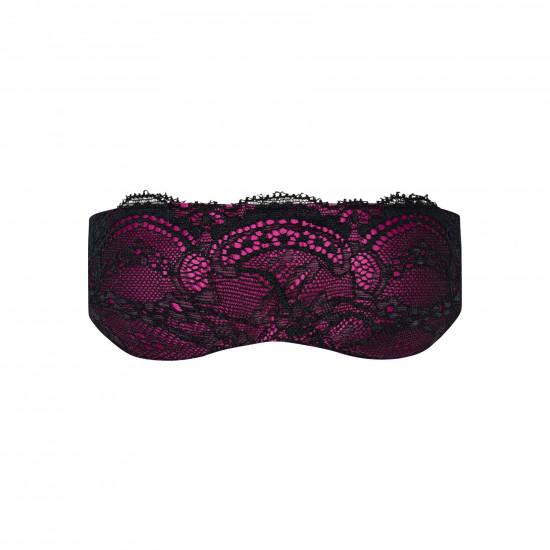 Атласна маска для сну Obsessive Roseberry mask, pink, прикрашена мереживом Атласна маска для сну Obsessive Roseberry mask, pink, прикрашена мереживом