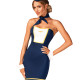 Еротичний костюм стюардеси Obsessive Stewardess uniform XS/S, blue, сукня, пілотка, шарф, манжети Еротичний костюм стюардеси Obsessive Stewardess uniform XS/S, blue, сукня, пілотка, шарф, манжети