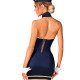 Еротичний костюм стюардеси Obsessive Stewardess uniform M/L, blue, сукня, пілотка, шарф, манжети Еротичний костюм стюардеси Obsessive Stewardess uniform M/L, blue, сукня, пілотка, шарф, манжети