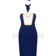 Еротичний костюм стюардеси Obsessive Stewardess uniform M/L, blue, сукня, пілотка, шарф, манжети Еротичний костюм стюардеси Obsessive Stewardess uniform M/L, blue, сукня, пілотка, шарф, манжети