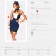 Еротичний костюм стюардеси Obsessive Stewardess uniform M/L, blue, сукня, пілотка, шарф, манжети Еротичний костюм стюардеси Obsessive Stewardess uniform M/L, blue, сукня, пілотка, шарф, манжети