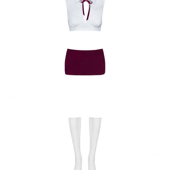Еротичний костюм студентки Obsessive Student 4 pcs costume S/M, топ, спідниця, стринги, гольфи Еротичний костюм студентки Obsessive Student 4 pcs costume S/M, топ, спідниця, стринги, гольфи