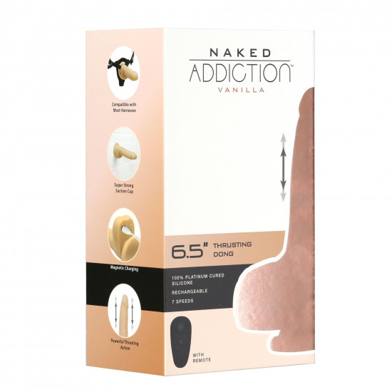 Фалоімітатор-пульсатор Naked Addiction 6.5″ Thrusting Dong With Remote, рухи вперед-назад, пульт ДК Фалоімітатор-пульсатор Naked Addiction 6.5″ Thrusting Dong With Remote, рухи вперед-назад, пульт ДК