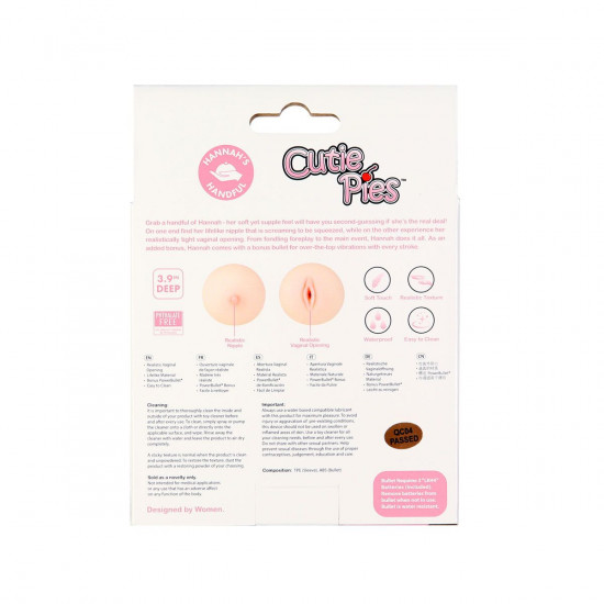 Мастурбатор-груди Cutie Pies Hannah's Handful - Pussy & Boob, глибина 9,9 см, віброкуля в подарунок Мастурбатор-груди Cutie Pies Hannah's Handful - Pussy & Boob, глибина 9,9 см, віброкуля в подарунок