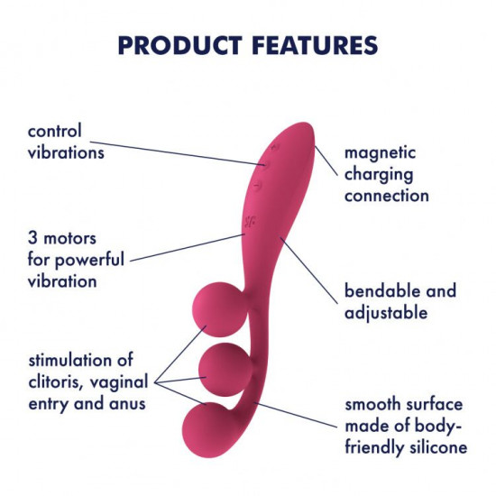 Універсальний вібратор Satisfyer Tri Ball 1, 3 мотори, гнеться Універсальний вібратор Satisfyer Tri Ball 1, 3 мотори, гнеться