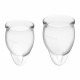 Набір менструальних чаш Satisfyer Feel Confident (Transparent), 15мл та 20мл, мішечок для зберігання Набір менструальних чаш Satisfyer Feel Confident (Transparent), 15мл та 20мл, мішечок для зберігання